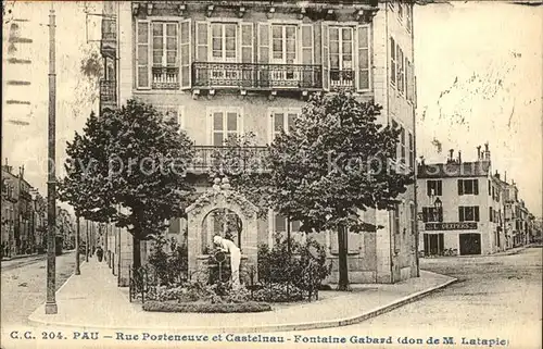 Pau Rue Porteneuve et Castelnau Fontaine Gabard Kat. Pau