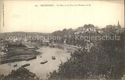 Hennebont Le Port vu du Pont du Chemin de fer Kat. Hennebont