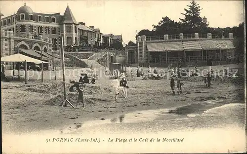 Pornic La Plage et le Cafe de la Noveillard Kat. Pornic