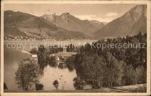 Tegernsee mit Bodenschneid und Wallberg Kat. Tegernsee