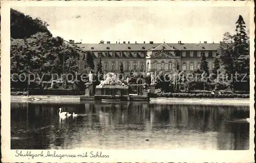 Stuttgart Anlagensee mit Schloss Kat. Stuttgart