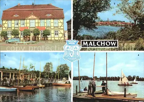Malchow Rathaus Stadtblick Seglerheim Seglerhafen Kat. Malchow Mecklenburg