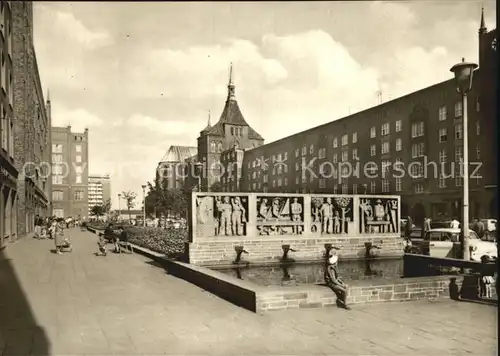 Rostock Mecklenburg Vorpommern Langestrasse Brunnen Kat. Rostock