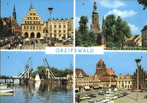 Greifswald Rathaus Markt Kirche Wiecker Bruecke Marktplatz