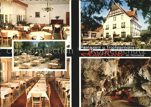 Binolen Restaurant Tropfsteinhoehle Haus Recke  Kat. Balve