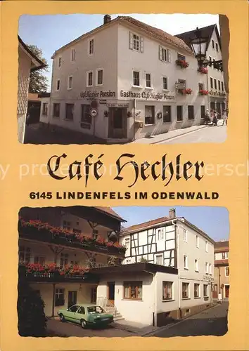 Lindenfels Odenwald Cafe Hechler  Kat. Lindenfels