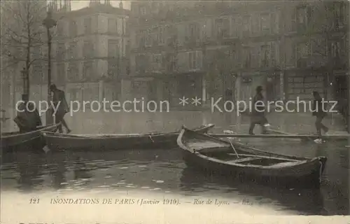 Paris Inondations Rue de Lyon La Crue de la Seine Hochwasser Katastrophe Kat. Paris