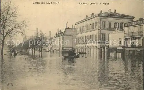 Paris Inondations Quai de la Rapee La Crue de la Seine Hochwasser Katastrophe Kat. Paris