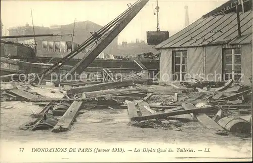 Paris Inondations La Crue de la Seine Hochwasser Katastrophe Kat. Paris