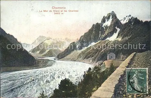 Chamonix Mer de Glace et les Charmoz Gletscher Gebirgspanorama Kat. Chamonix Mont Blanc