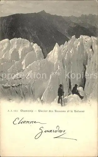 Chamonix Glacier des Bossons et le Brevent Bergsteiger Gletscher Kat. Chamonix Mont Blanc