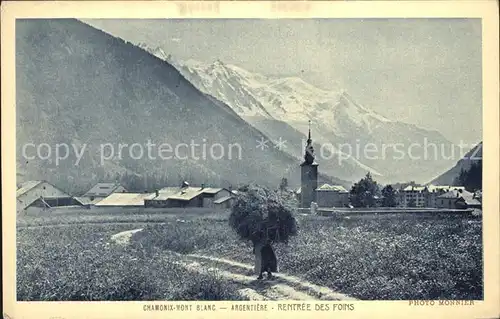 Argentiere Haute Savoie Rentree des Foins Eglise Montagnes Kat. Chamonix Mont Blanc
