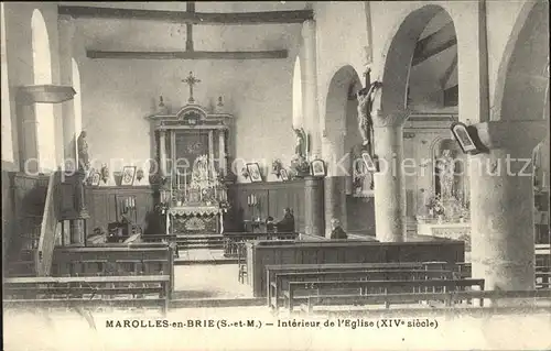 Marolles en Brie Seine et Marne Interieur de l Eglise XIV siecle Kat. Marolles en Brie