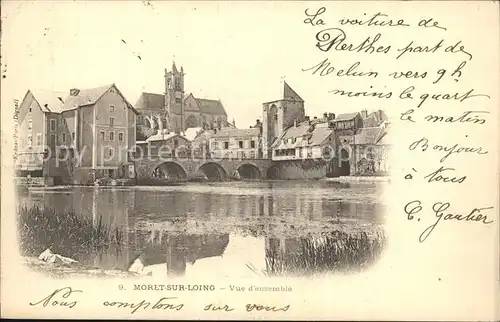 Moret sur Loing Vue d ensemble Pont Eglise Kat. Moret sur Loing