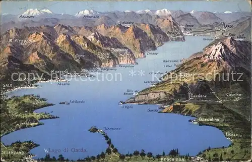 Lago di Garda Panoramakarte Kat. Italien