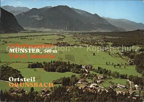 Muenster Tirol OT Gruensbach mit Kellerjoch Fliegeraufnahme Kat. Muenster
