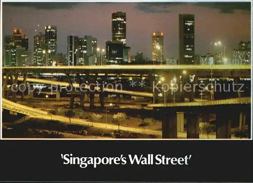 Singapore Shenton Way Singapores Wall Street at night Kat. Singapore