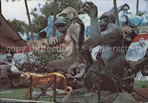 Singapore Tiger Balm Garden showing bizarre statues of monkeys Kat. Singapore