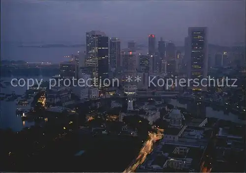 Singapore City with Singapore River at night Kat. Singapore