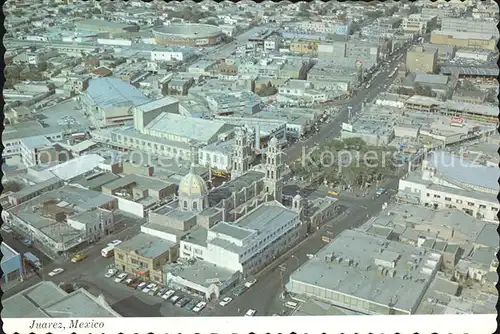 Juarez Aerial view City Guadalupe Cathedral plaza and the bullring Kat. Juarez