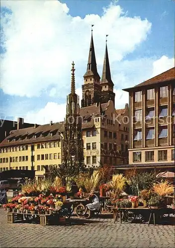 Nuernberg Markt Brunnen Kirchtuerme Kat. Nuernberg