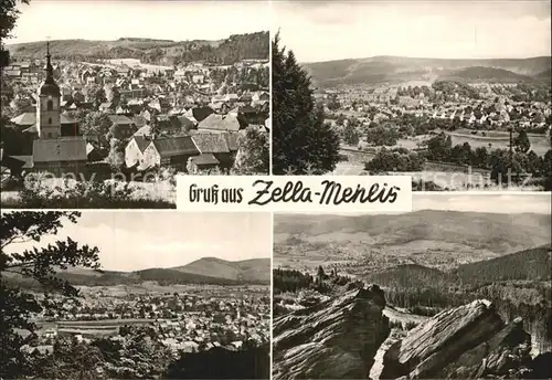 Zella Mehlis Panorama vom Ringweg vom Schwarzen Kopf und von den Kaltenbrunner Steinen Kat. Zella Mehlis