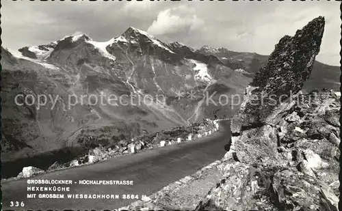 Grossglockner Hochalpenstrasse Hexenkueche mit Grossem Wiesbachhorn Kat. Heiligenblut