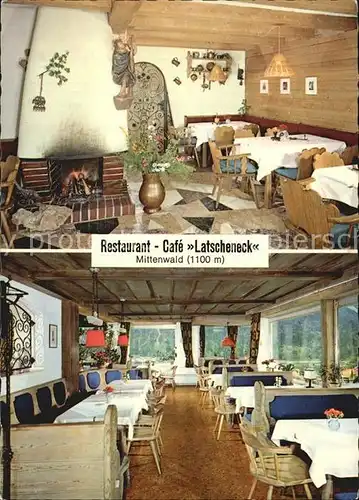 Mittenwald Bayern Restaurant Berghotel Latscheneck  Kat. Mittenwald
