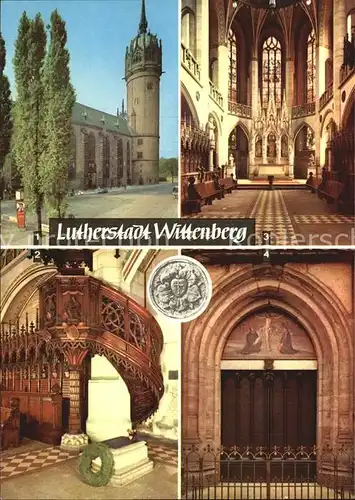 Wittenberg Lutherstadt Schlosskurche Thesentuer Luthers Grab Kat. Wittenberg