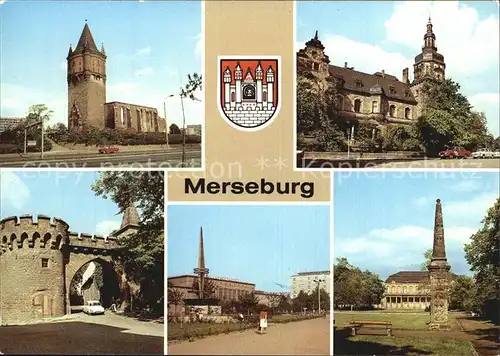 Merseburg Saale Kulturhaus Krummes Tor Gagarinplatz Schlossgarten Kat. Merseburg