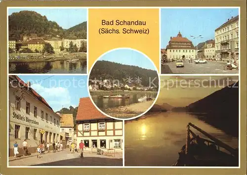 Bad Schandau Markt Poststrasse Elbepartie Kat. Bad Schandau