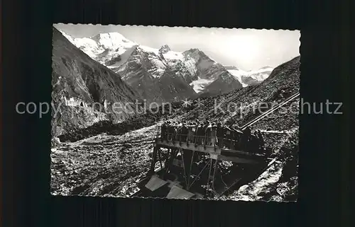 Kaprun Schraegaufzug Laerchenwald mit Wiesbachhorn Kat. Kaprun