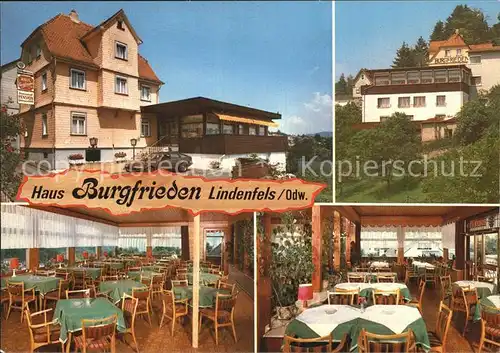 Lindenfels Odenwald Pension Haus Burgfrieden Kat. Lindenfels