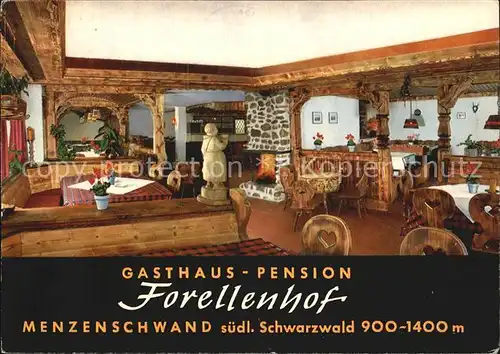 Menzenschwand Gasthaus Forellenhof  Kat. St. Blasien