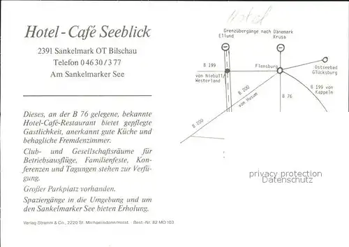 Sankelmark Hotel Cafe Seeblick  Kat. Sankelmark