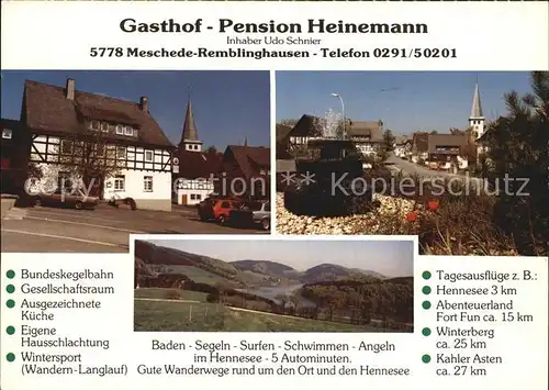 Remblinghausen Gasthof Heinemann  Kat. Meschede
