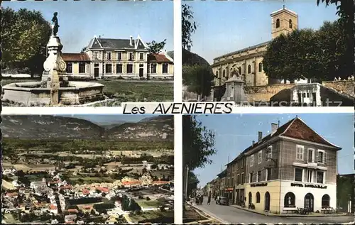 Les Avenieres Fontaine Monument Eglise Hotel vue aerienne Kat. Les Avenieres