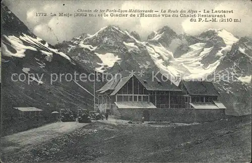 Le Lautaret La Meije Glacier de l Homme vus du Chalet Restaurant Route des Alpes Kat. Saint Vincent les Forts