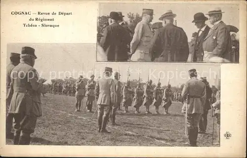 Cognac Revue de Depart du Regiment Tcheco Slovaque Militaire Soldats Kat. Cognac