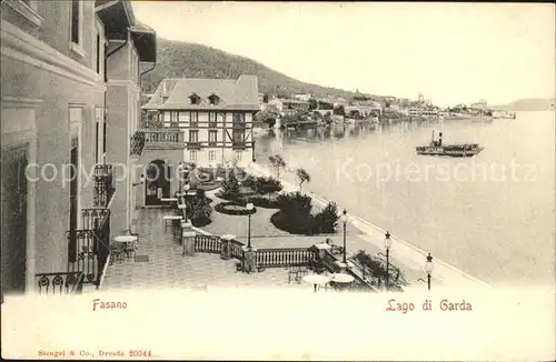 Fasano Lago di Garda Seepromenade mit Dampfschiff Kat. Italien