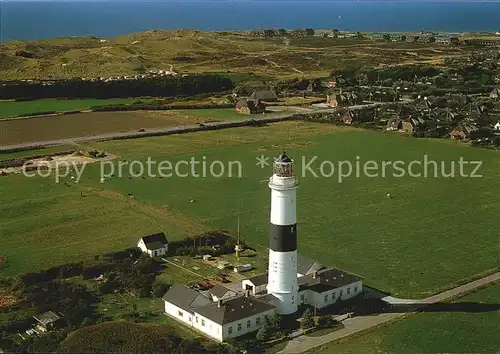 Kampen Sylt Leuchtturm Fliegeraufnahme Kat. Kampen (Sylt)