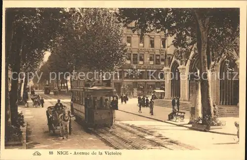 Nice Alpes Maritimes Avenue de la Victoire Tram Pferdedroschke Kat. Nice