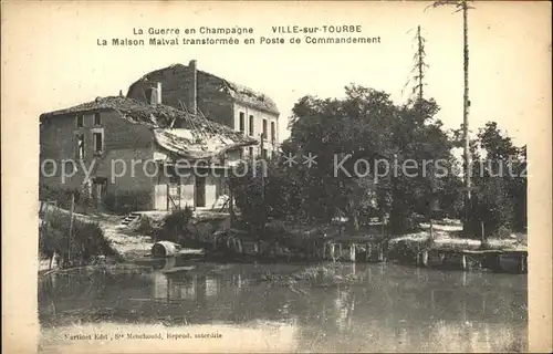 Ville sur Tourbe Maison detruite Guerre en Champagne Ruinen 1. Weltkrieg Kat. Ville sur Tourbe