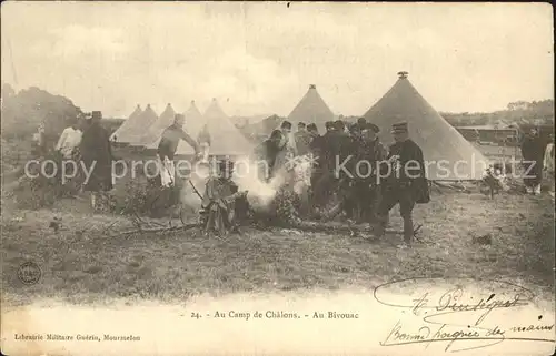 Camp de Chalons Au Bivouac Soldats Grande Guerre 1. Weltkrieg Kat. Mourmelon le Petit