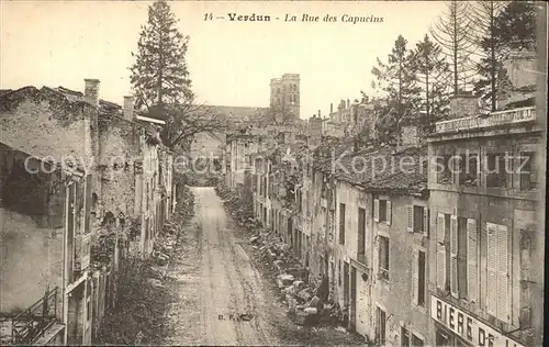 Verdun Meuse Rue des Capucins Maisons detruites Grande Guerre Truemmer 1. Weltkrieg Kat. Verdun