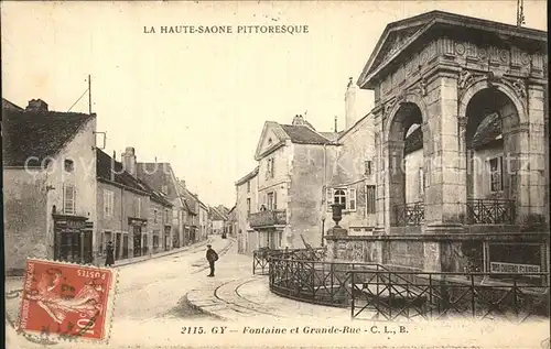 Gy Haute Saone Fontaine et Grande Rue Kat. Gy