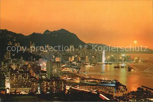 Hongkong Dusk scene of Victoria Kat. China