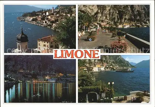 Limone Lago di Garda Panorama Promenade Nachtaufnahme 