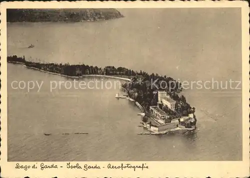 Lago di Garda Isola Garda Fliegeraufnahme Kat. Italien