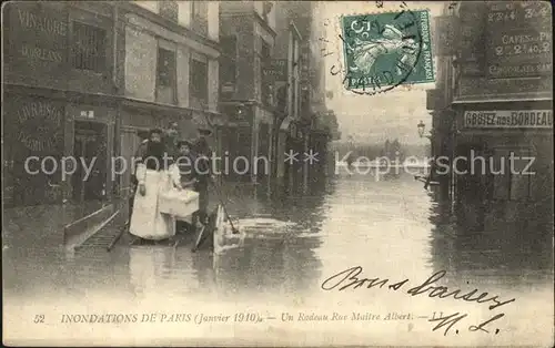 Paris ueberschwemmung Rue Maitre Albert Kat. Paris